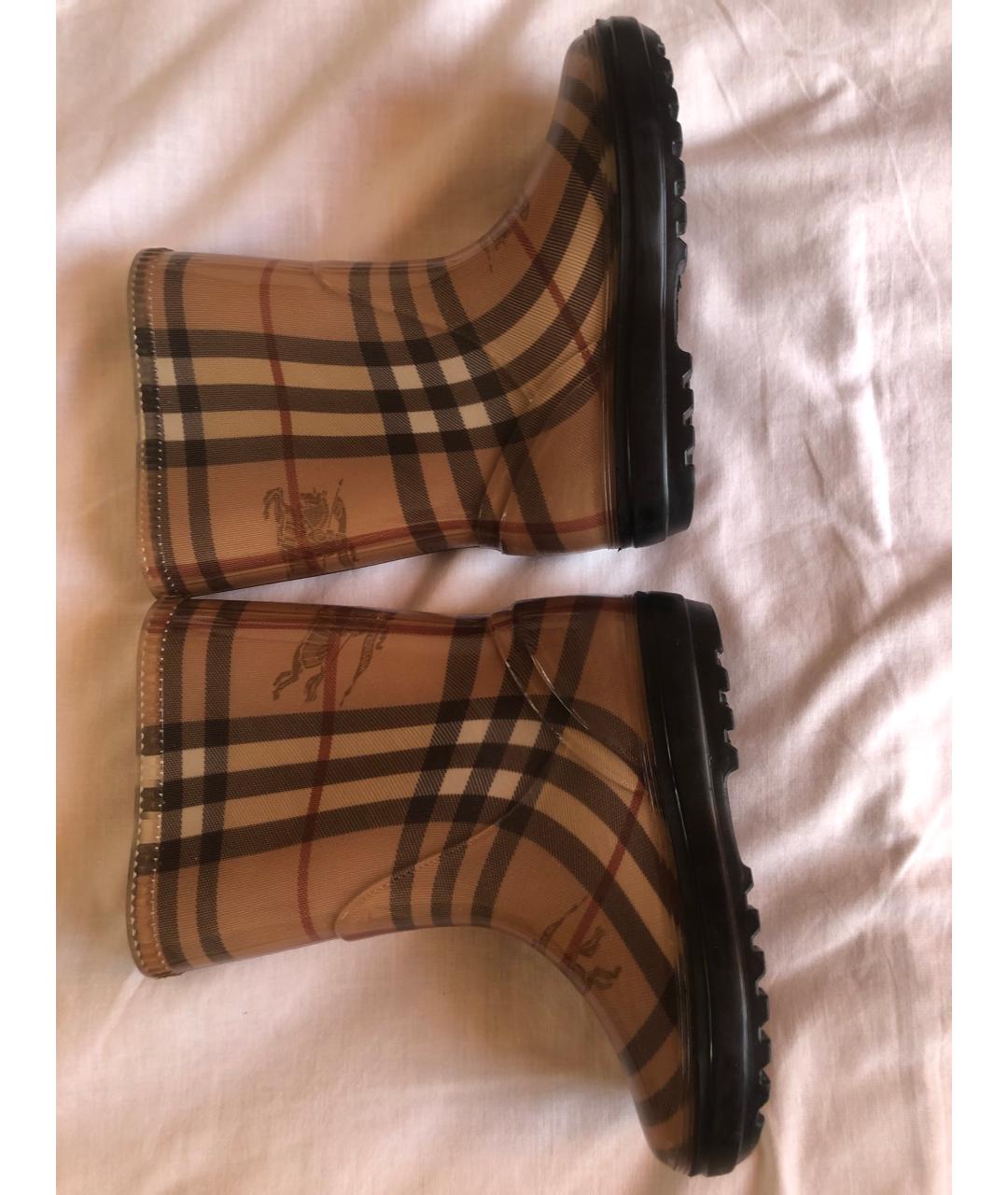 BURBERRY Бежевые резиновые сапоги, фото 9