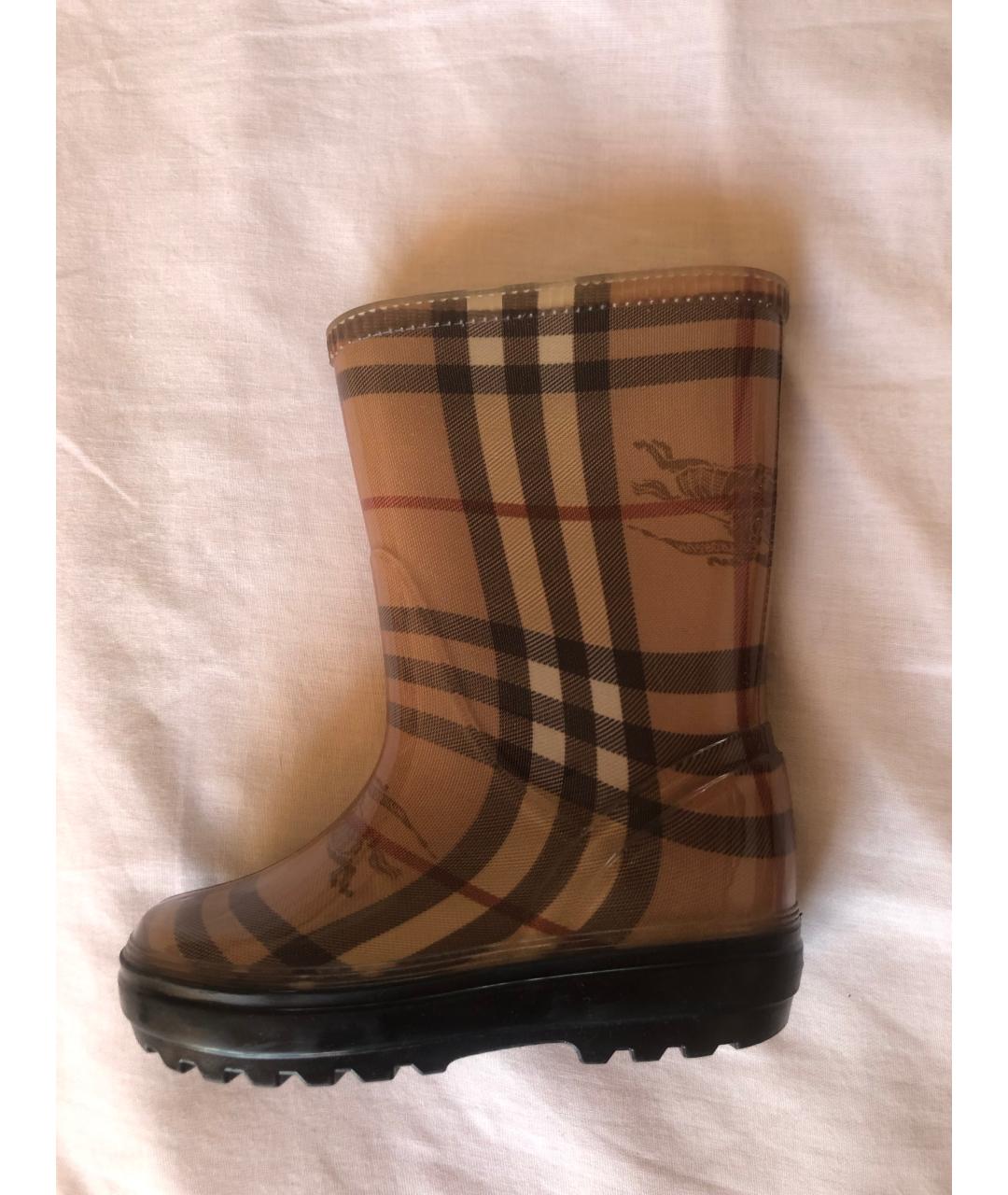 BURBERRY Бежевые резиновые сапоги, фото 10