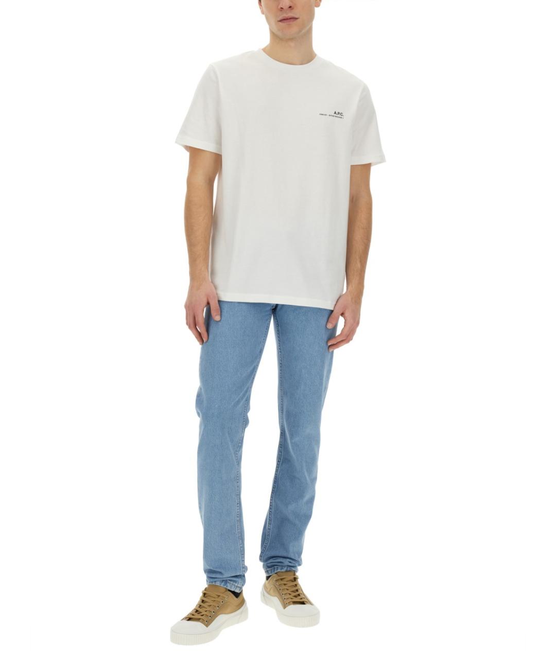 A.P.C. Синие хлопковые прямые джинсы, фото 2