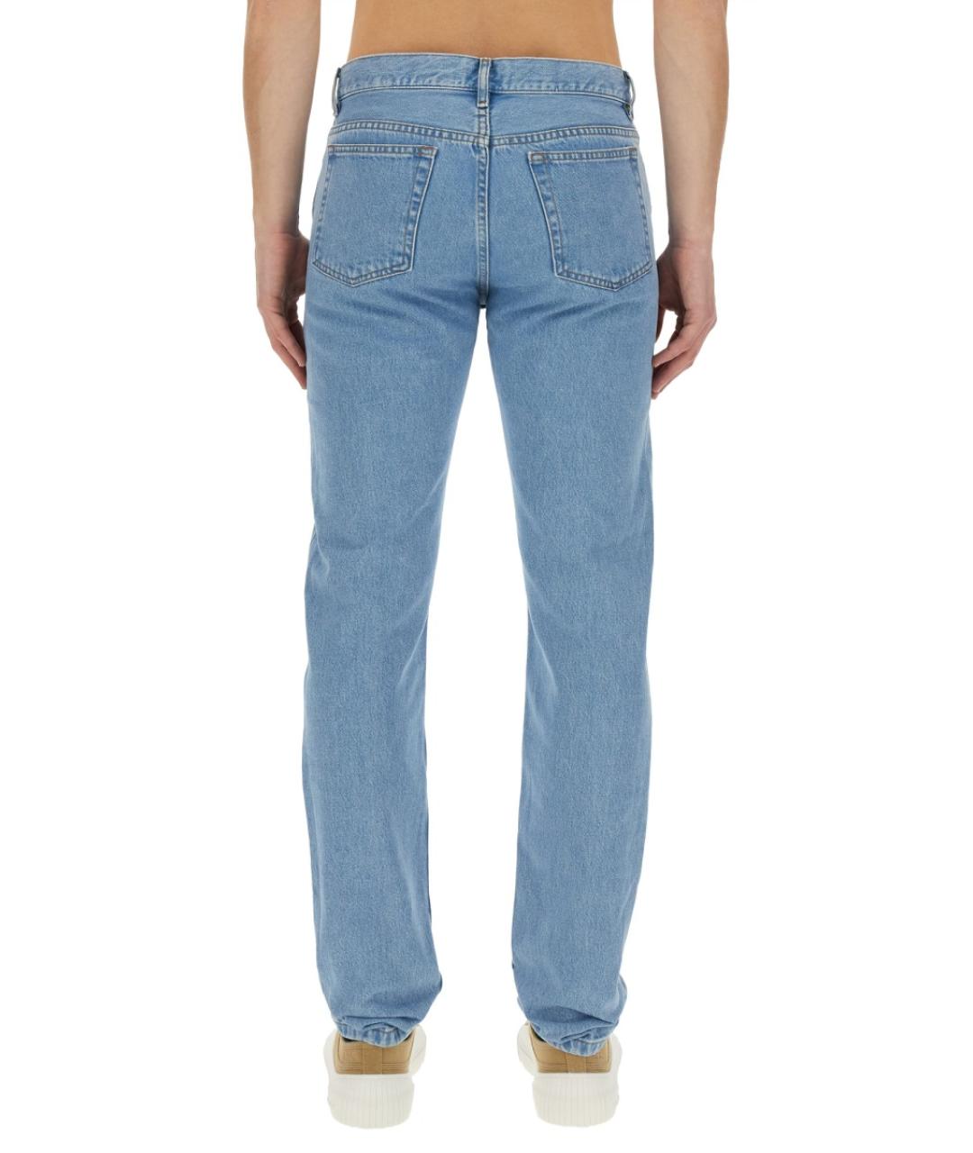 A.P.C. Синие хлопковые прямые джинсы, фото 3