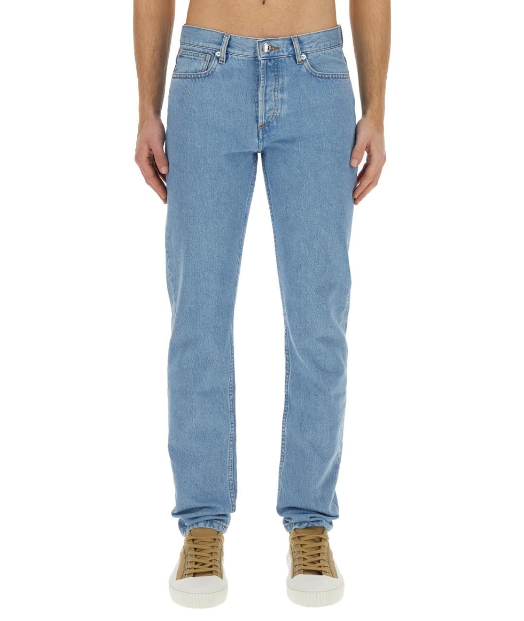 A.P.C. Синие хлопковые прямые джинсы, фото 5