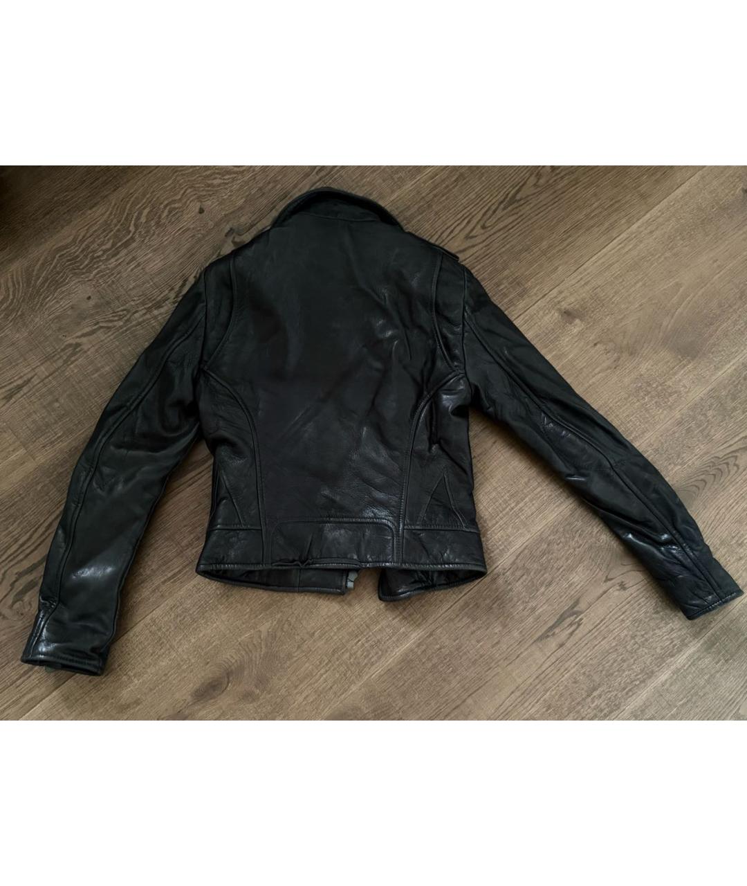 BALENCIAGA Черная кожаная куртка, фото 2