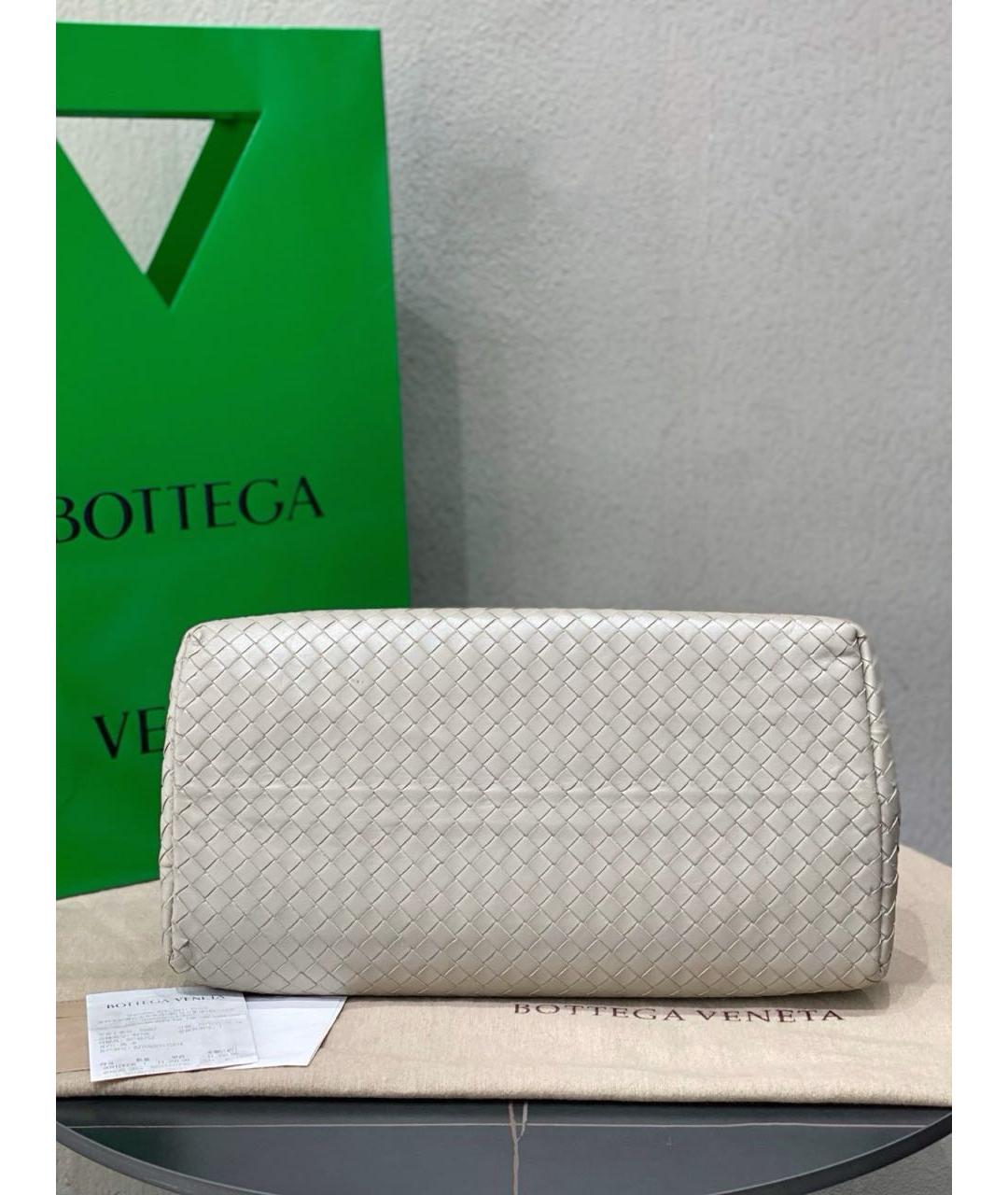 BOTTEGA VENETA Белая кожаная сумка через плечо, фото 5
