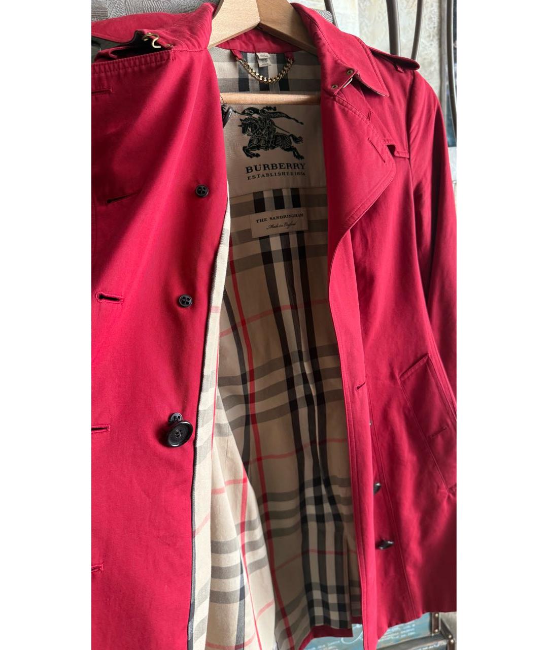 BURBERRY Бордовый тренч/плащ, фото 4