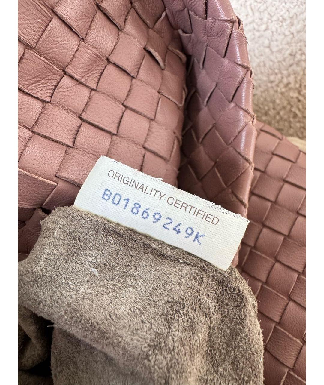 BOTTEGA VENETA Розовая кожаная сумка тоут, фото 7