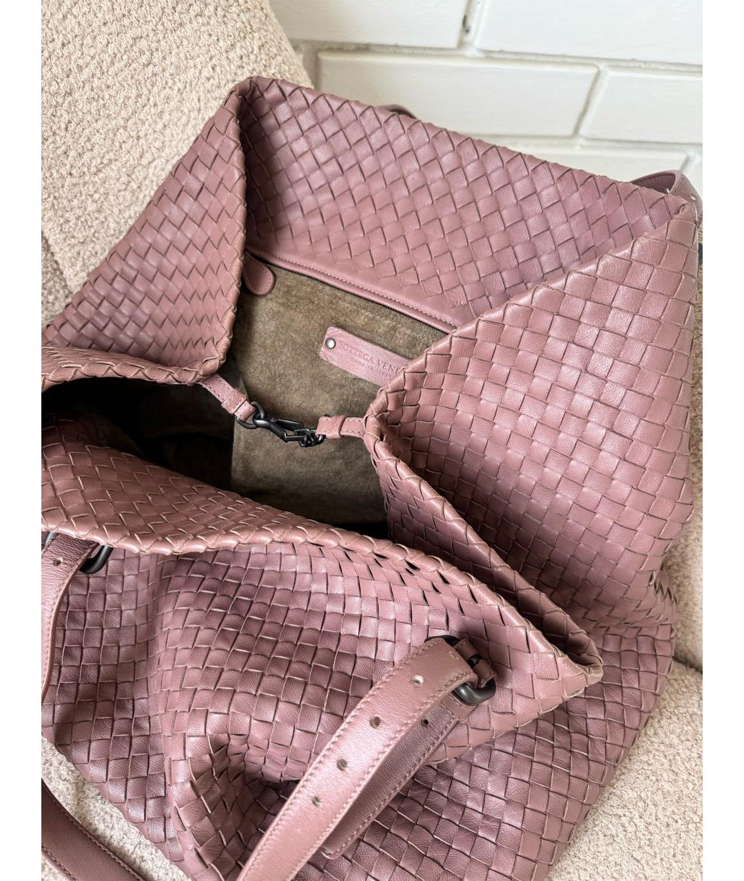 BOTTEGA VENETA Розовая кожаная сумка тоут, фото 3
