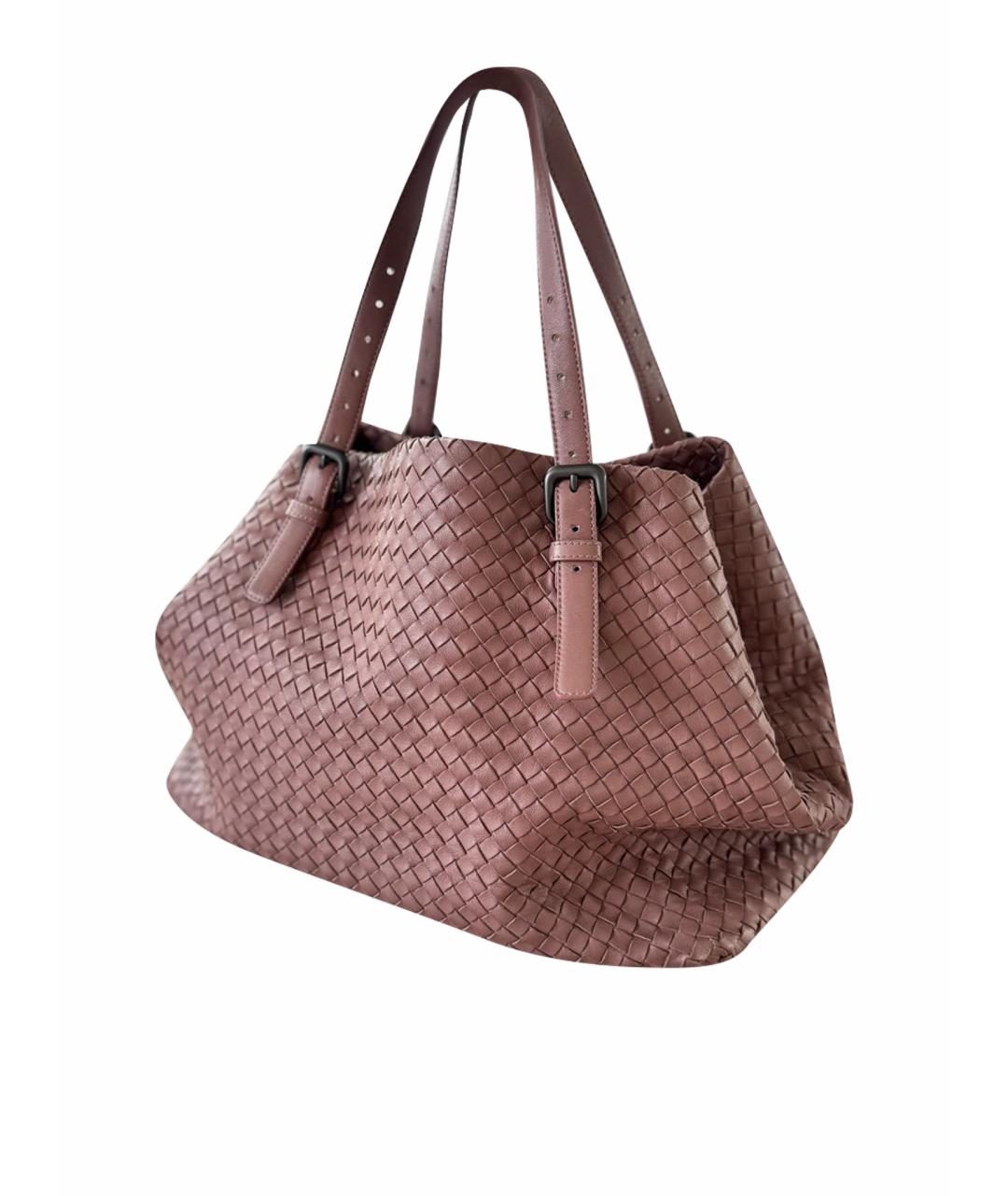 BOTTEGA VENETA Розовая кожаная сумка тоут, фото 1