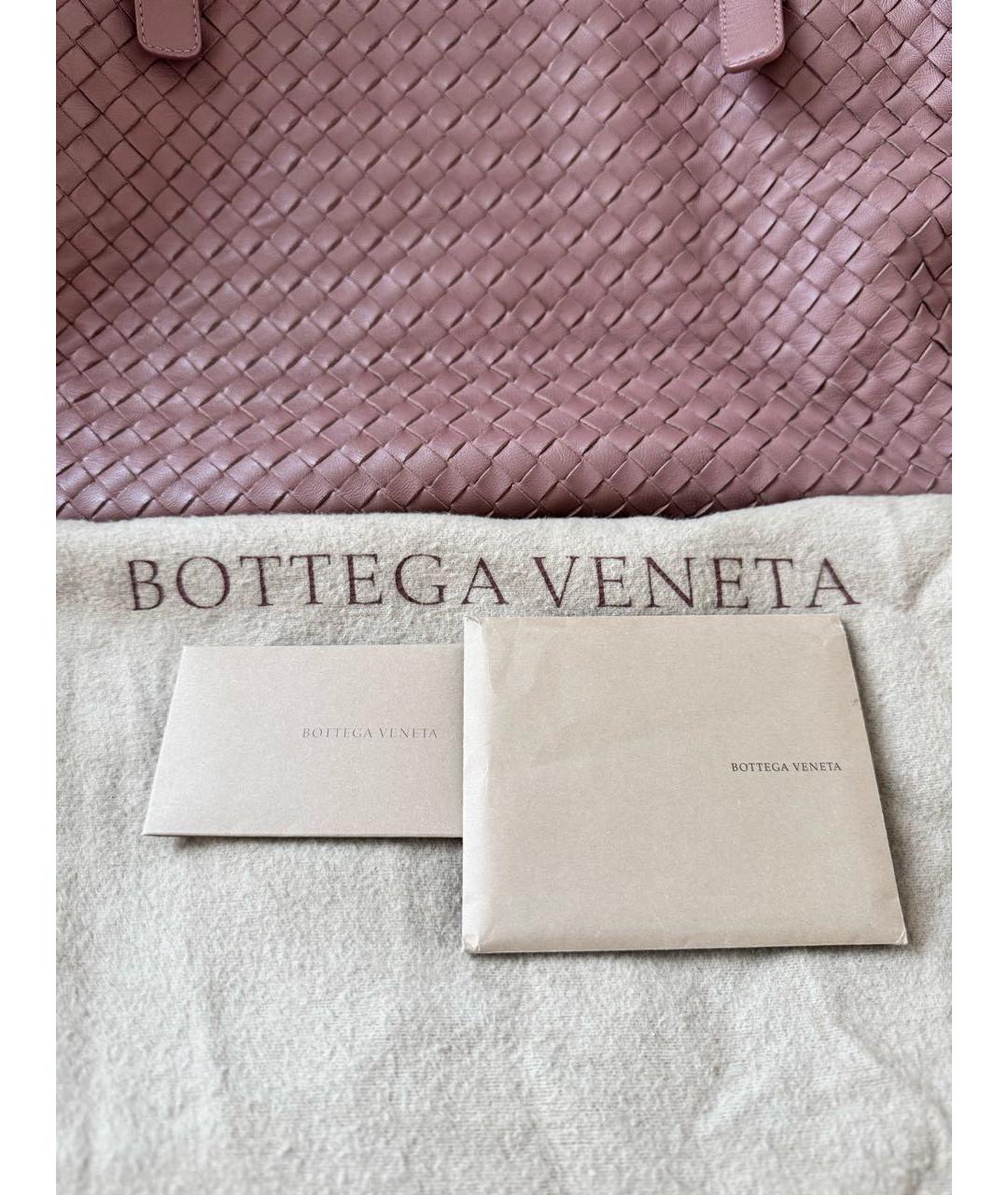 BOTTEGA VENETA Розовая кожаная сумка тоут, фото 5