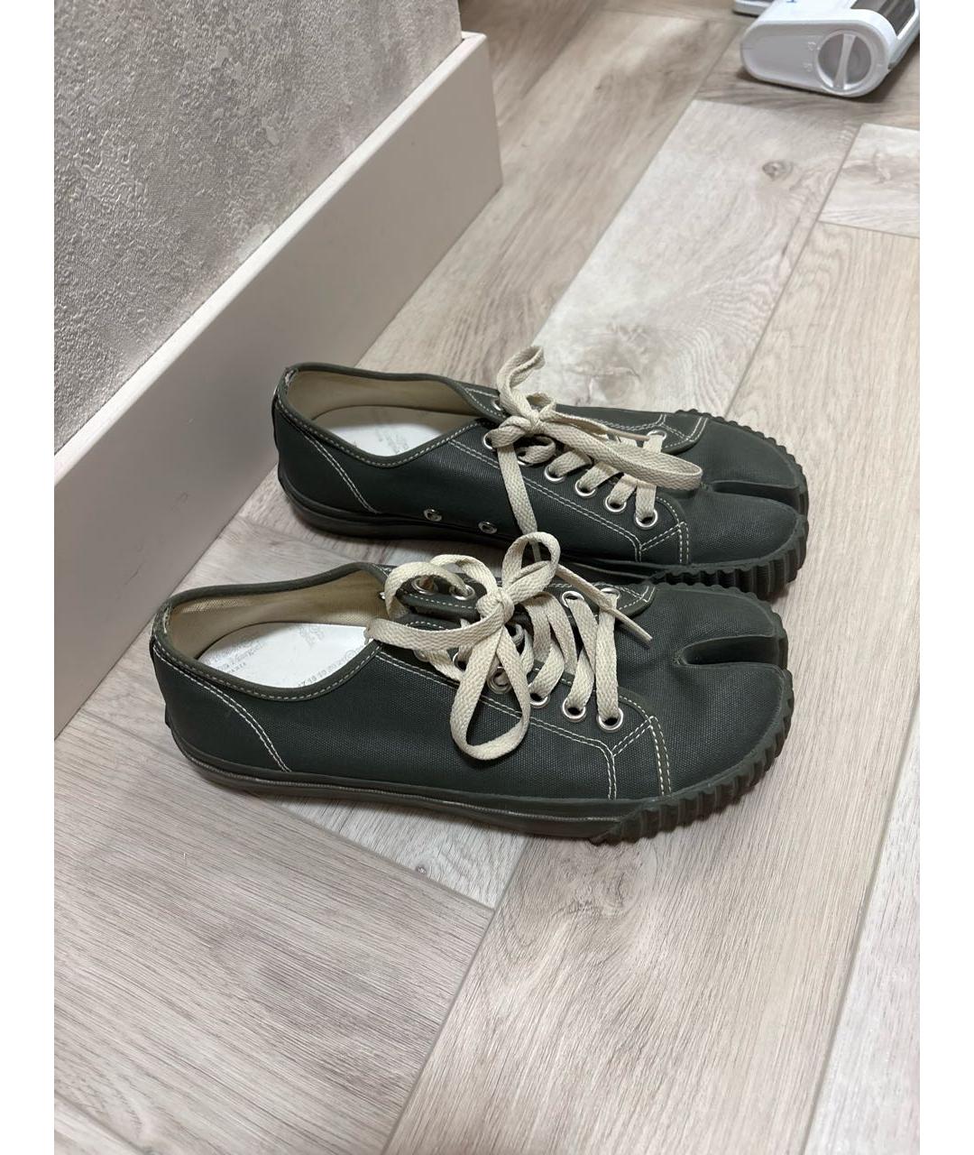 MAISON MARGIELA Хаки текстильные кеды, фото 5
