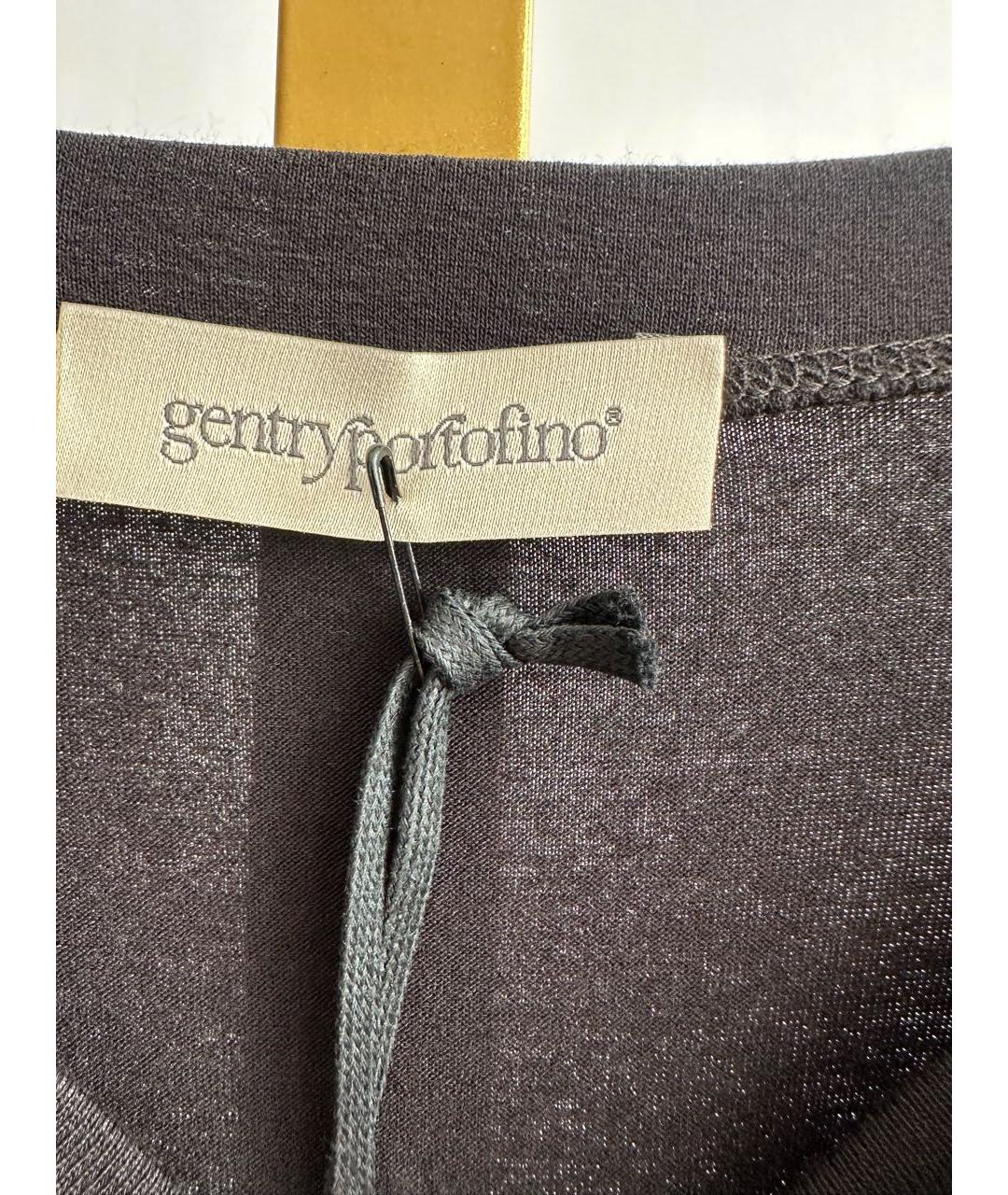 GENTRY PORTOFINO Черный вискозный костюм с брюками, фото 3