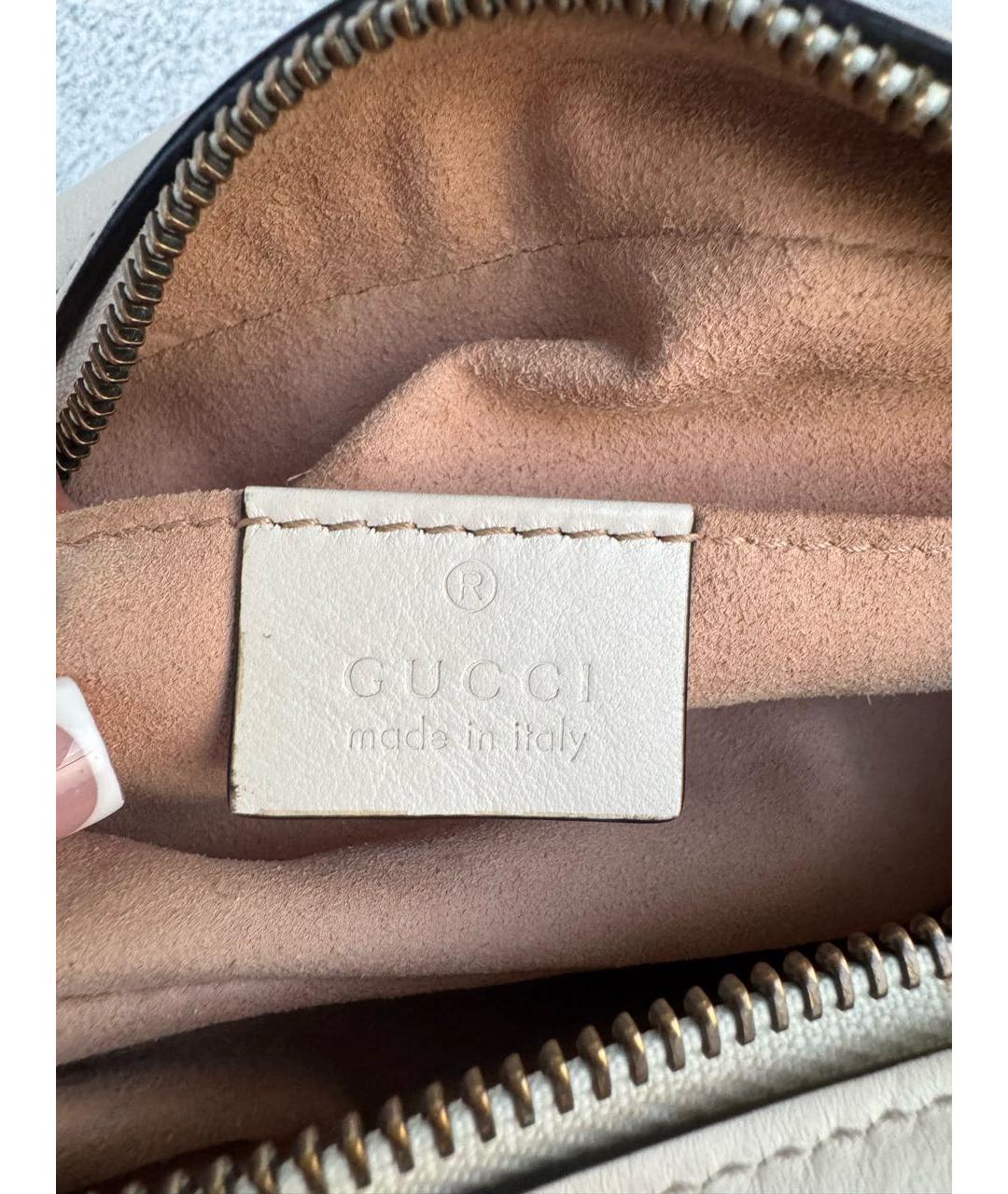 GUCCI Бежевая кожаная сумка через плечо, фото 5