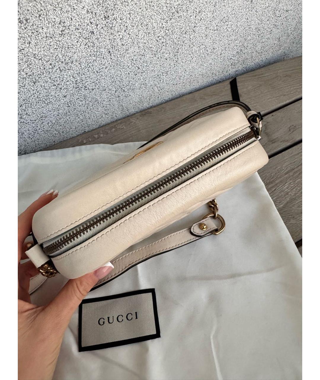 GUCCI Бежевая кожаная сумка через плечо, фото 3