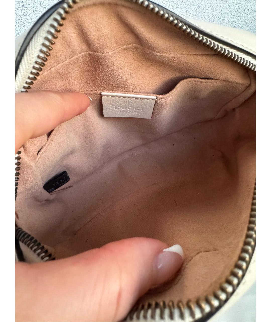GUCCI Бежевая кожаная сумка через плечо, фото 4
