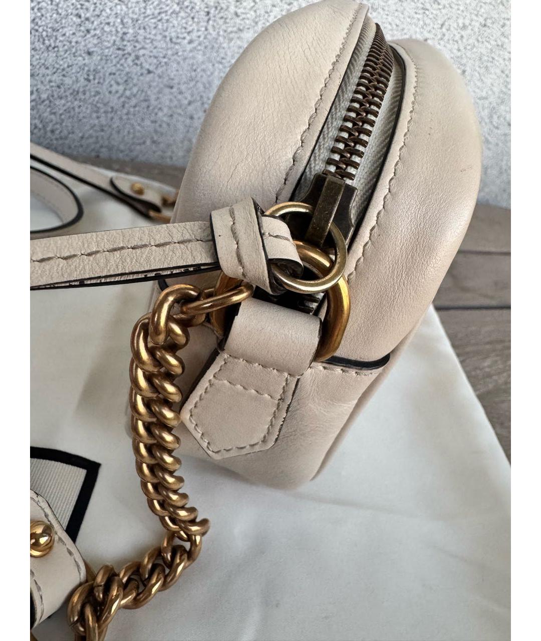 GUCCI Бежевая кожаная сумка через плечо, фото 6