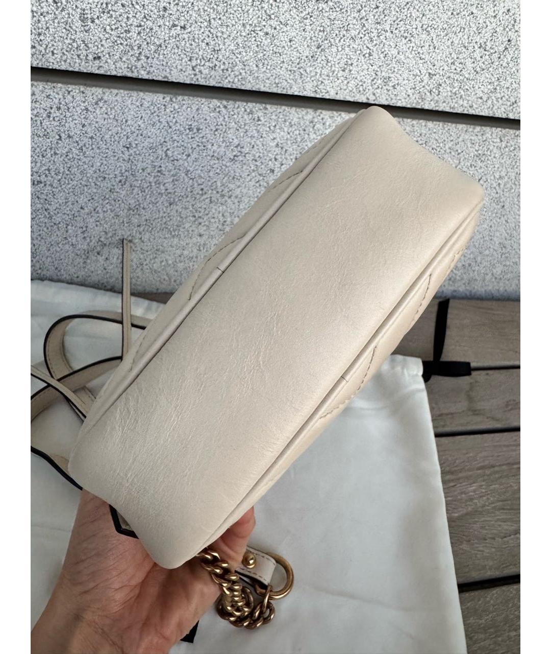 GUCCI Бежевая кожаная сумка через плечо, фото 7