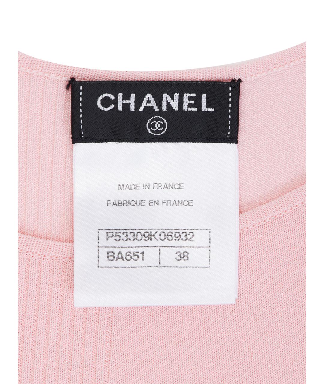 CHANEL Розовая вискозная майка, фото 11