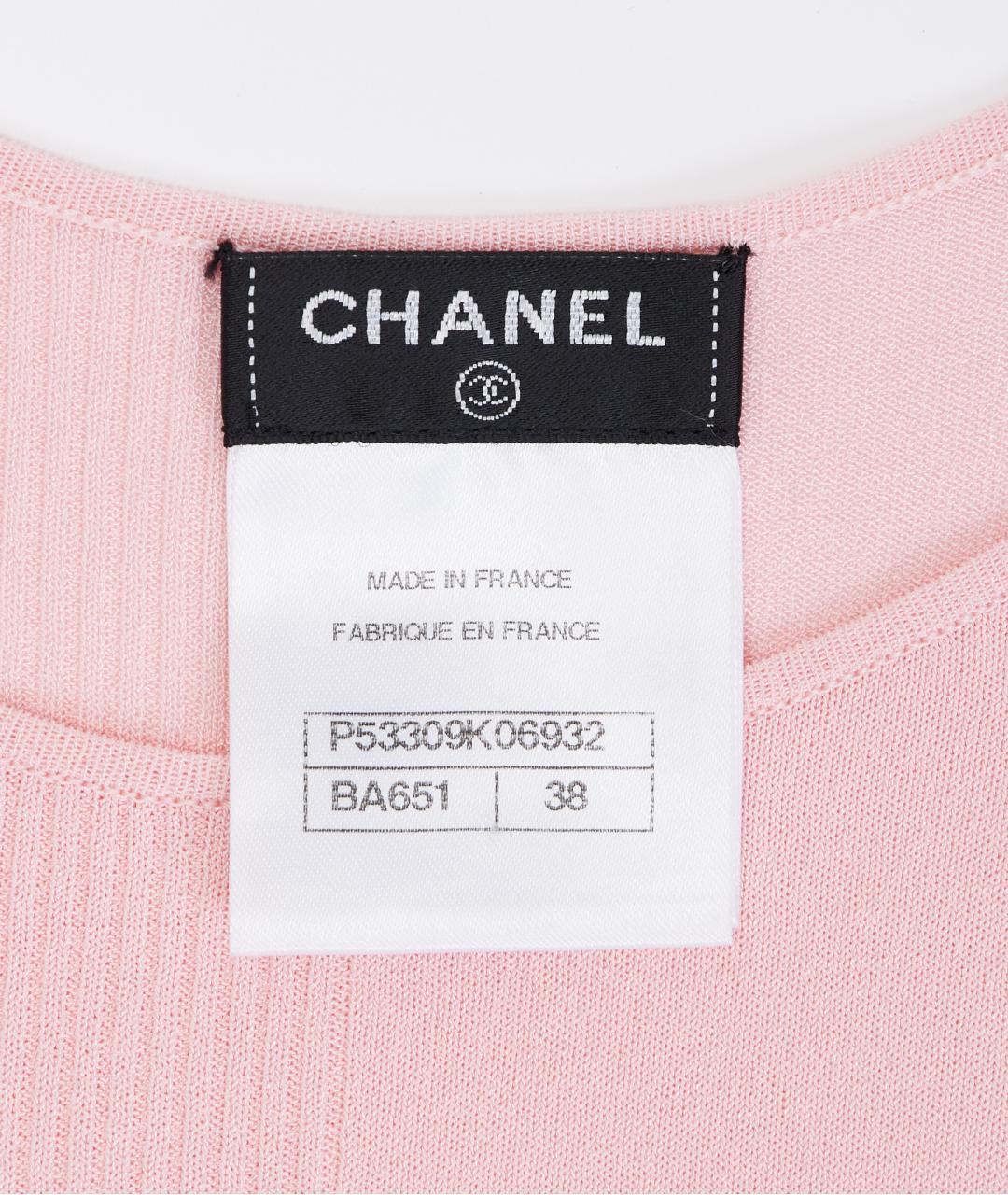 CHANEL Розовая вискозная майка, фото 5