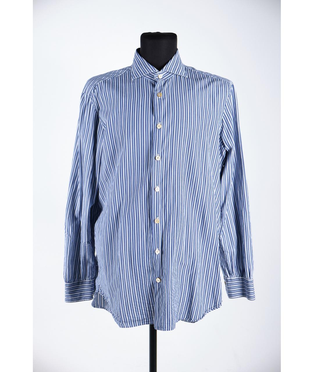 KITON Голубая хлопковая классическая рубашка, фото 5