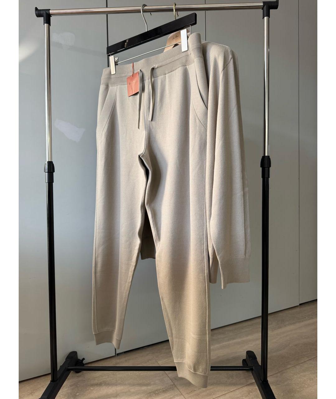 LORO PIANA Бежевый шерстяной спортивный костюм, фото 2