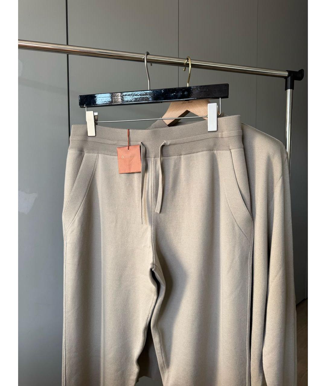 LORO PIANA Бежевый шерстяной спортивный костюм, фото 3