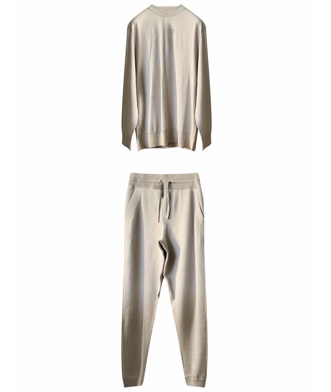 LORO PIANA Бежевый шерстяной спортивный костюм, фото 1