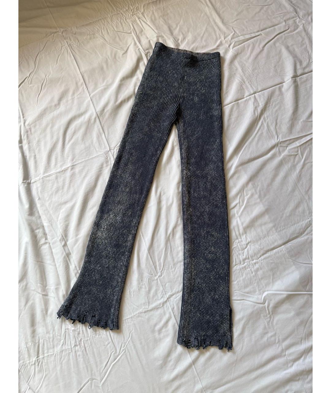 ACNE STUDIOS Синие хлопковые прямые брюки, фото 2