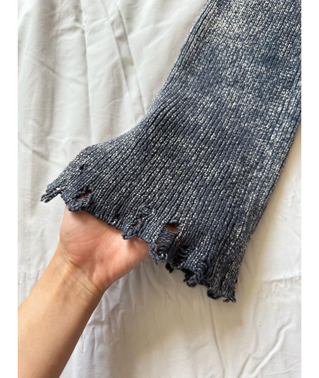 ACNE STUDIOS Синие хлопковые прямые брюки, фото 6
