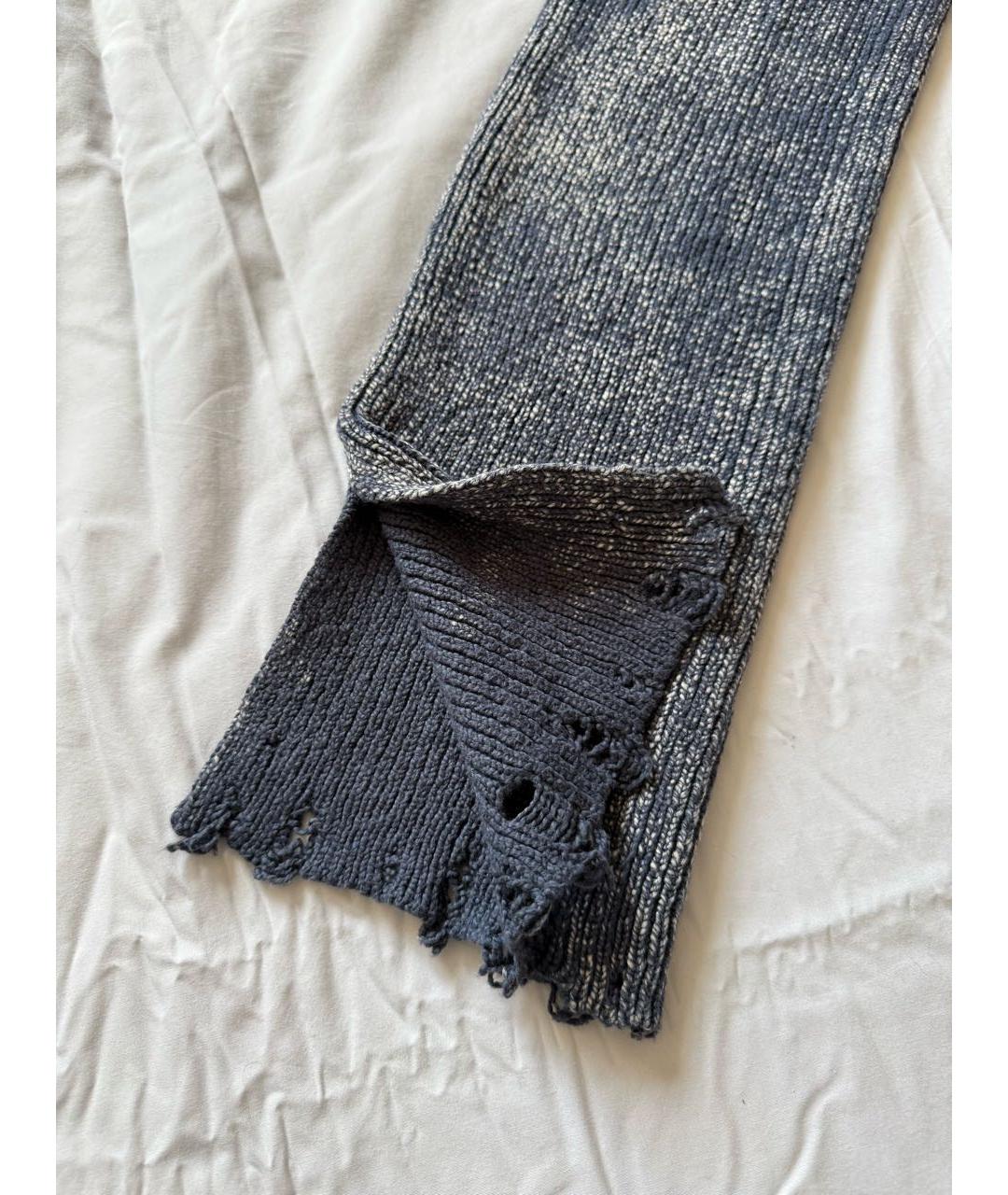 ACNE STUDIOS Синие хлопковые прямые брюки, фото 5