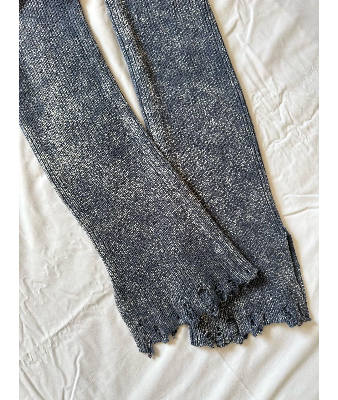 ACNE STUDIOS Синие хлопковые прямые брюки, фото 4