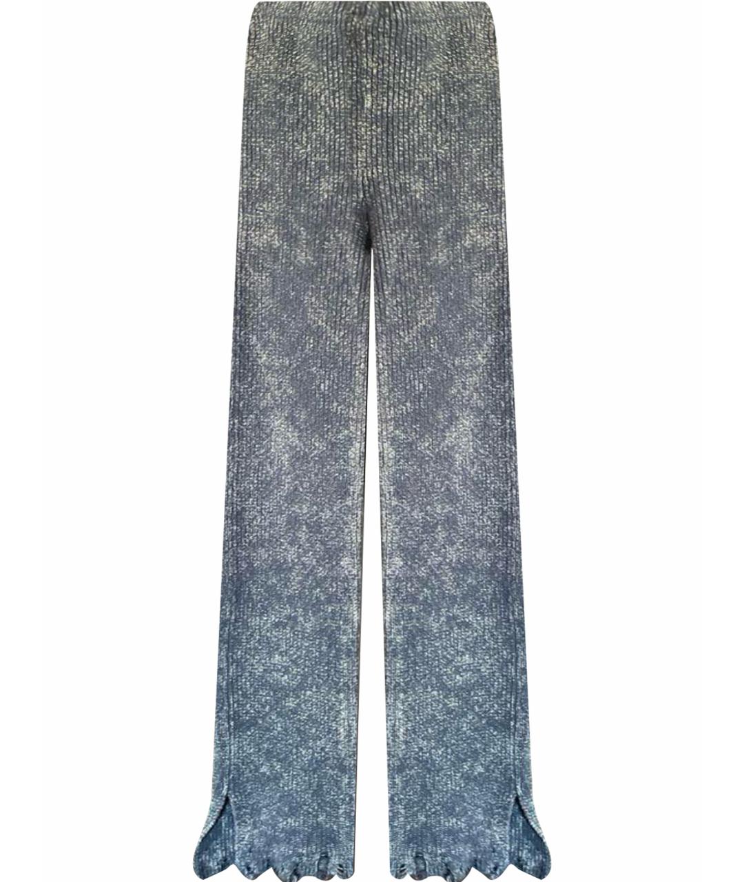 ACNE STUDIOS Синие хлопковые прямые брюки, фото 1
