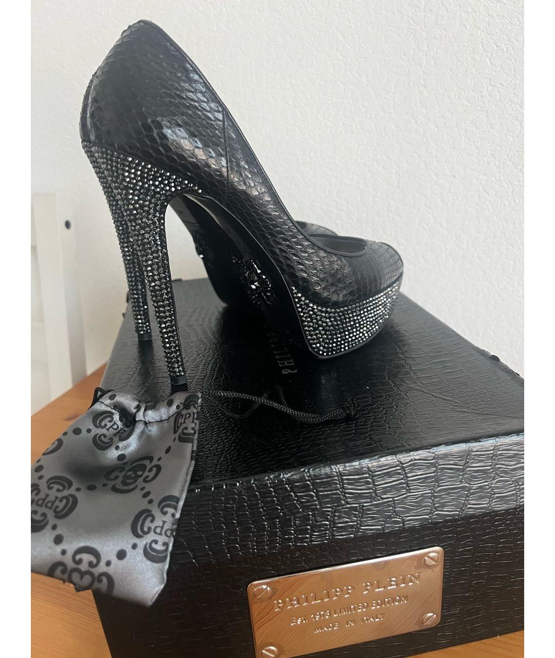 PHILIPP PLEIN Черные туфли из экзотической кожи, фото 4