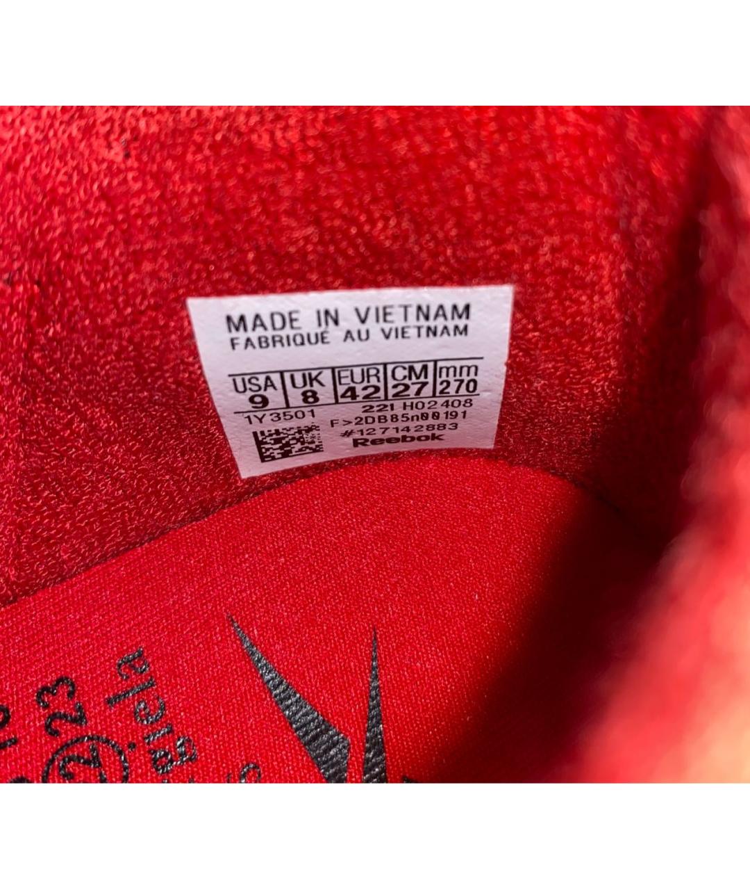 MAISON MARGIELA Красные низкие кроссовки / кеды из экзотической кожи, фото 6