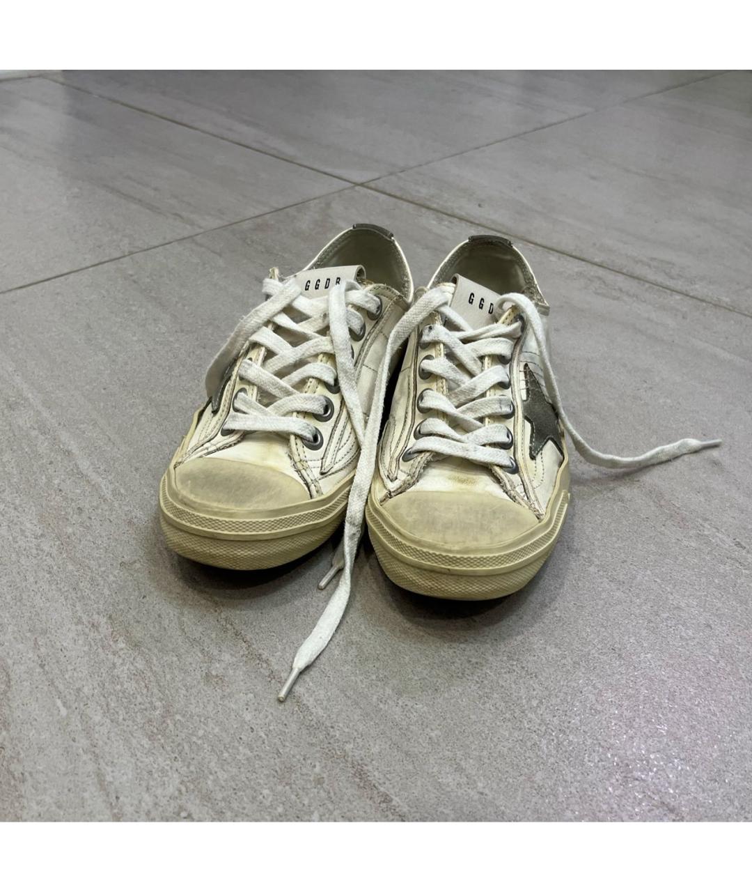 GOLDEN GOOSE DELUXE BRAND Бежевые кожаные кеды, фото 2