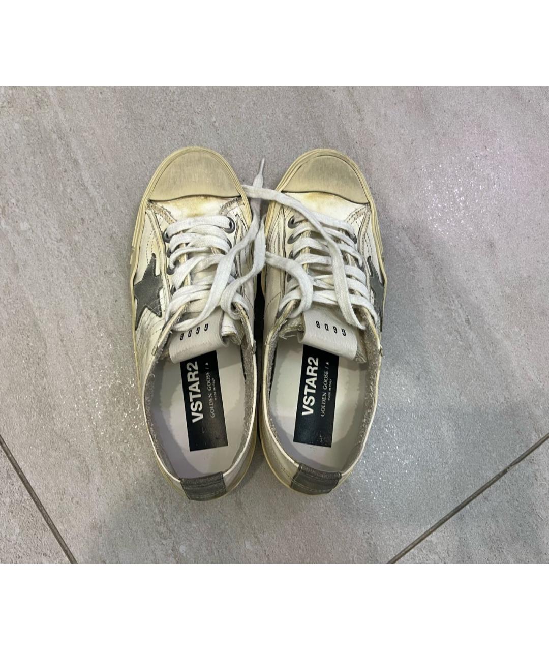 GOLDEN GOOSE DELUXE BRAND Бежевые кожаные кеды, фото 3