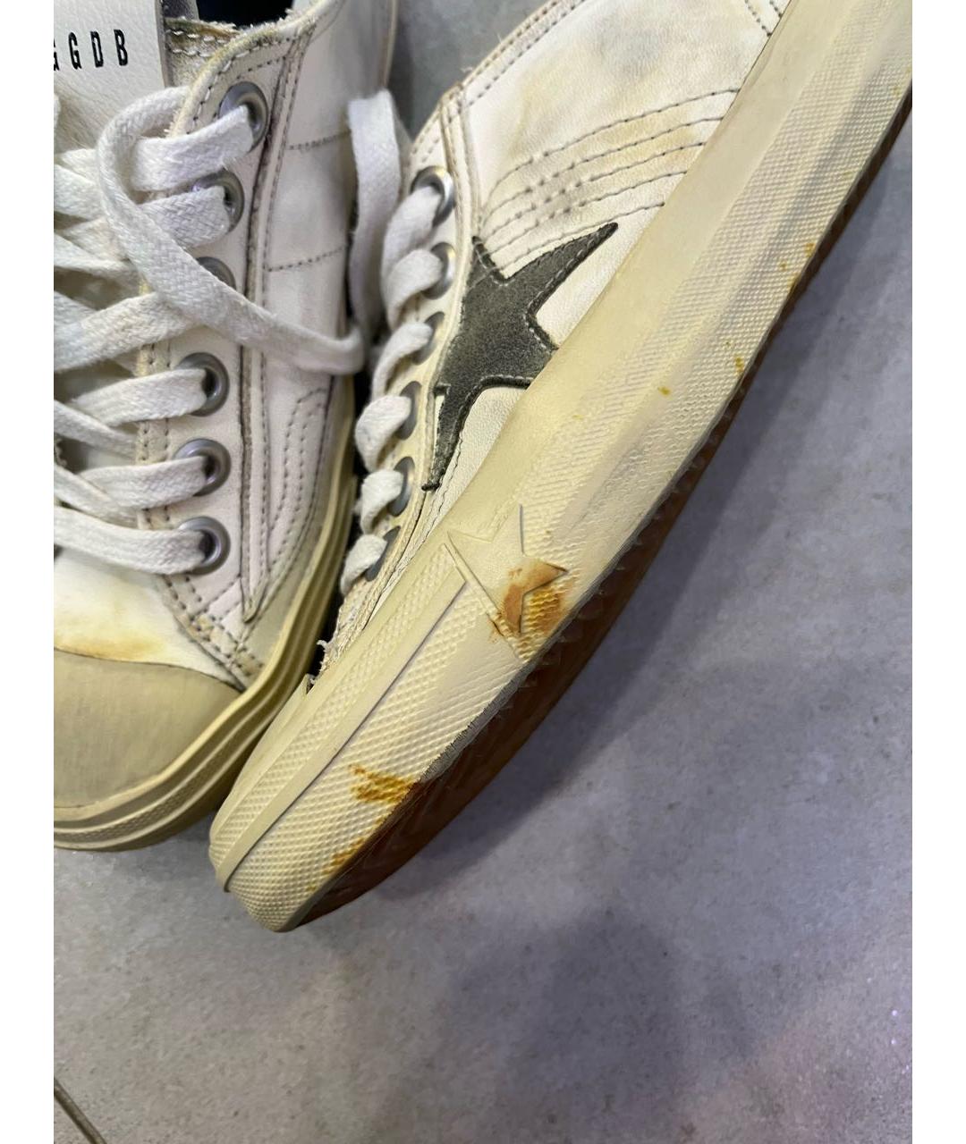 GOLDEN GOOSE DELUXE BRAND Бежевые кожаные кеды, фото 5