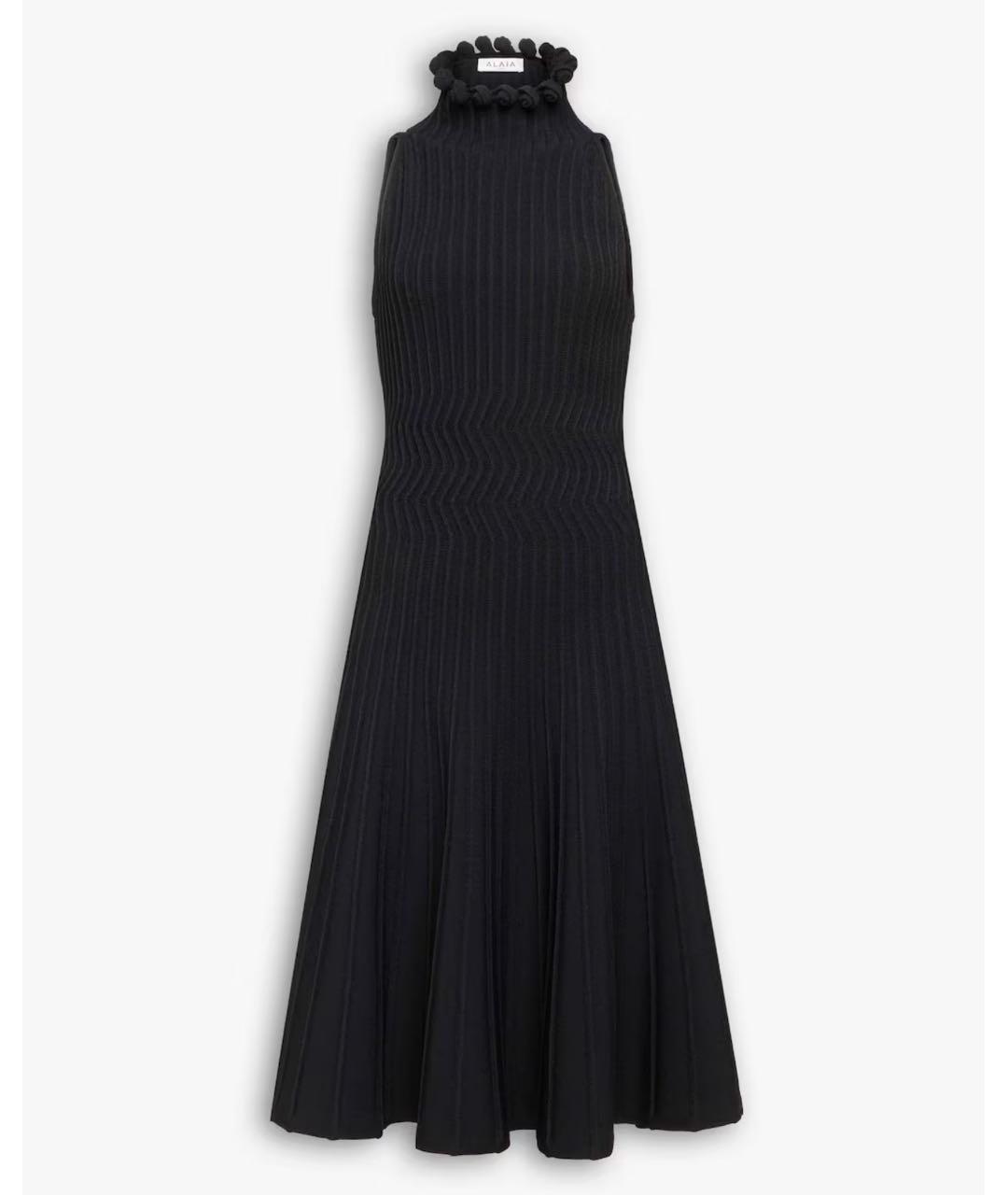 ALAIA Черное вискозное коктейльное платье, фото 7