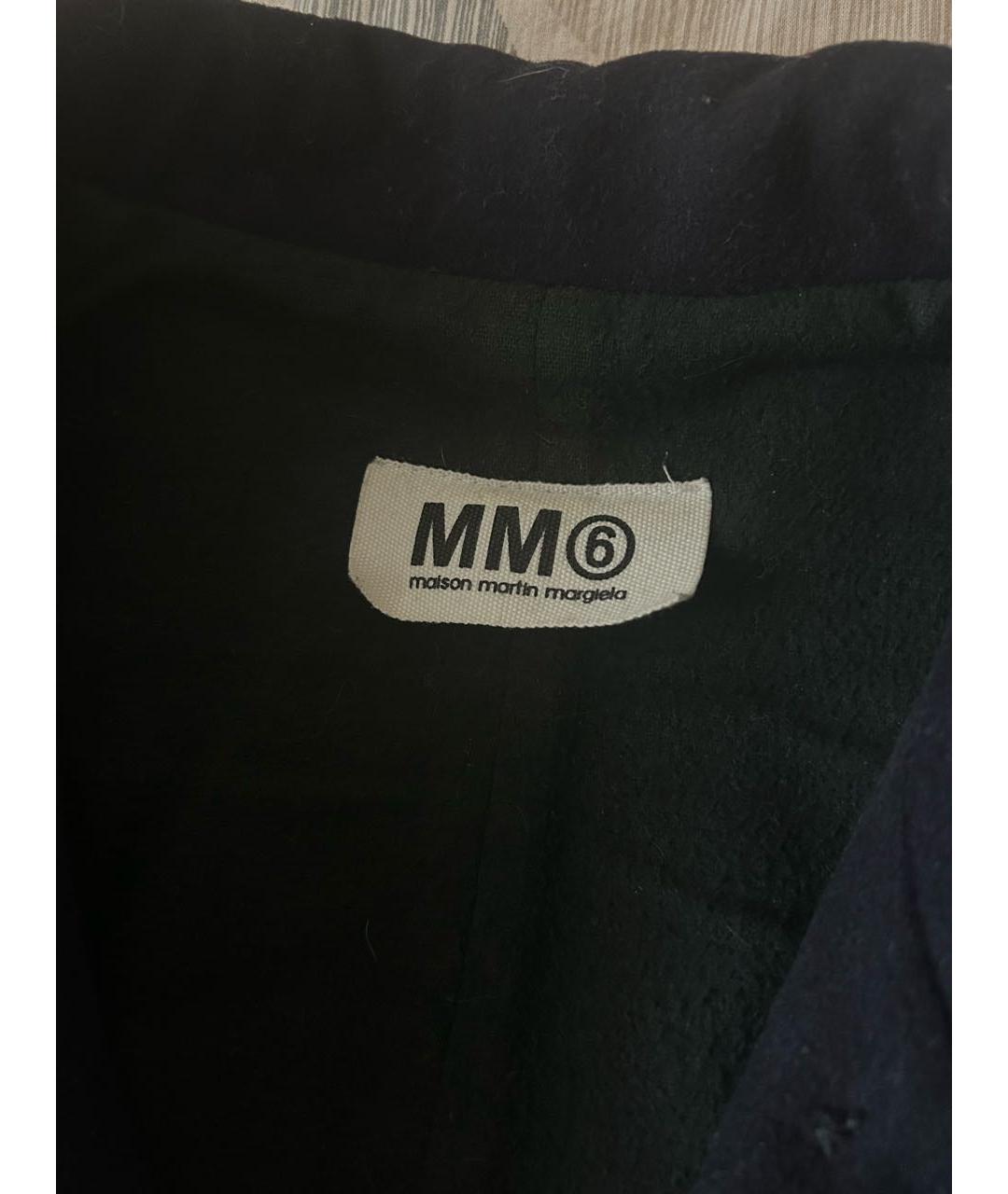MM6 MAISON MARGIELA Темно-синее шерстяное пальто, фото 3