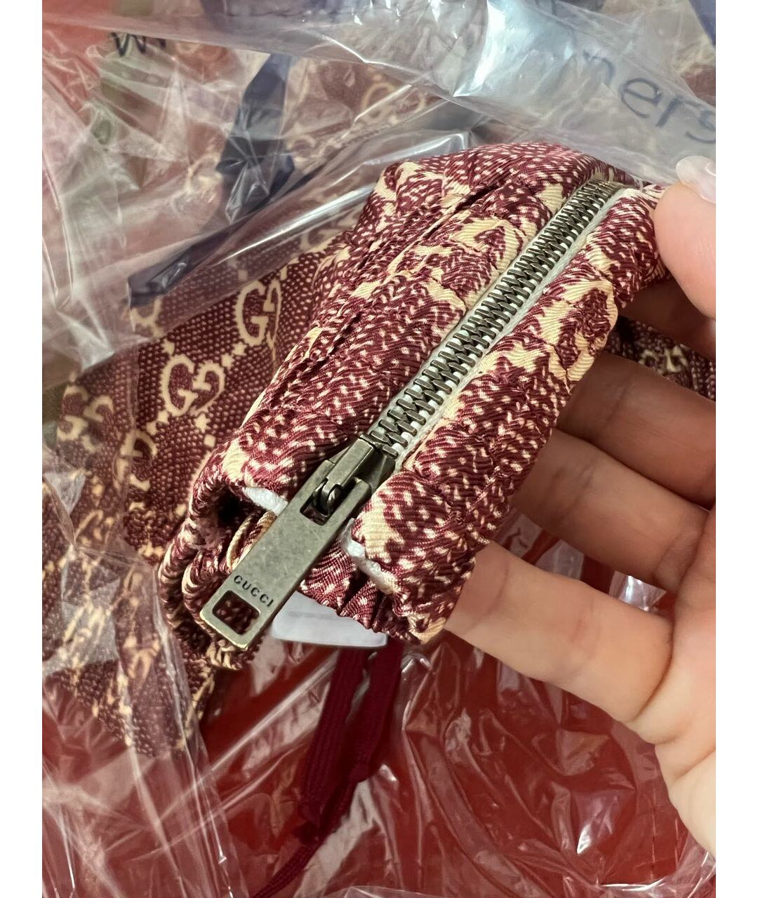 GUCCI Бордовые шелковые брюки узкие, фото 6