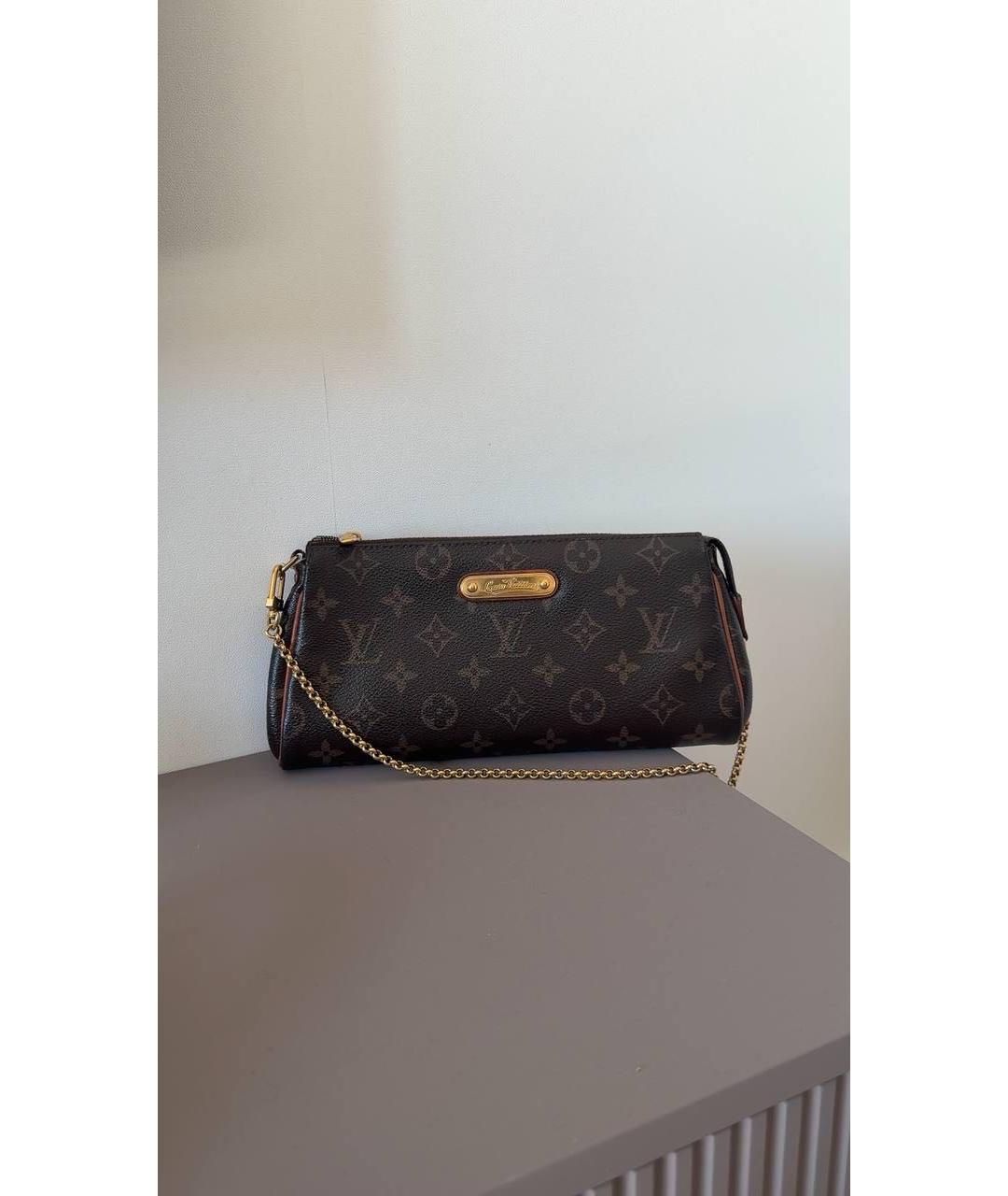 LOUIS VUITTON Коричневая кожаная сумка с короткими ручками, фото 4