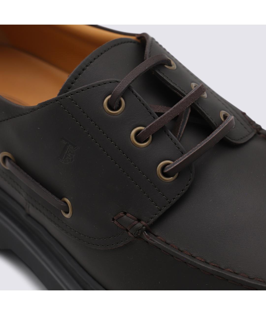 TOD'S Коричневые кожаные низкие ботинки, фото 4