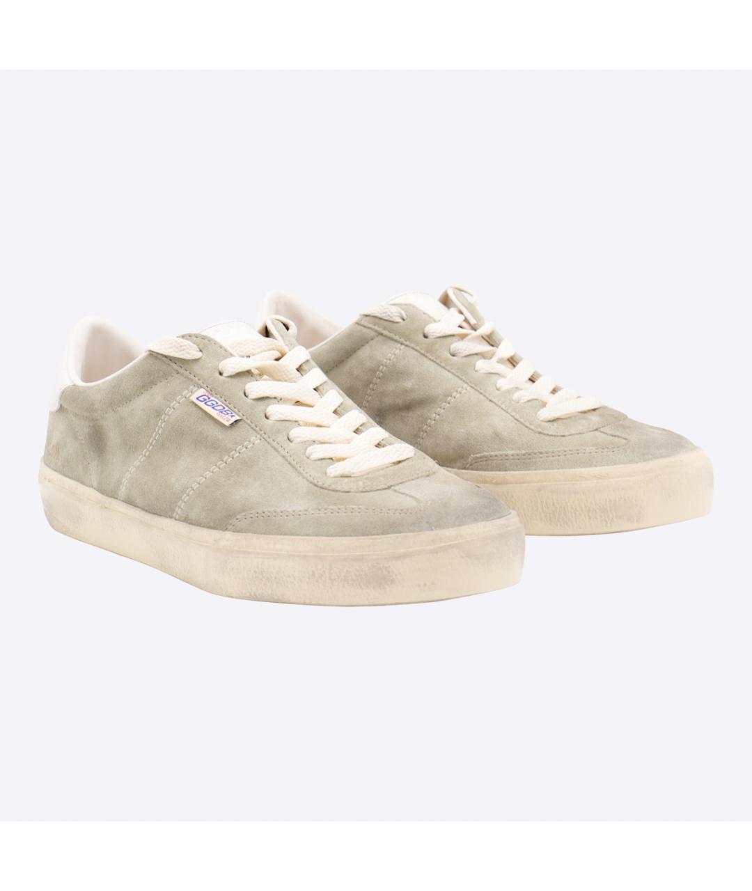 GOLDEN GOOSE DELUXE BRAND Бежевые замшевые низкие кроссовки / кеды, фото 2