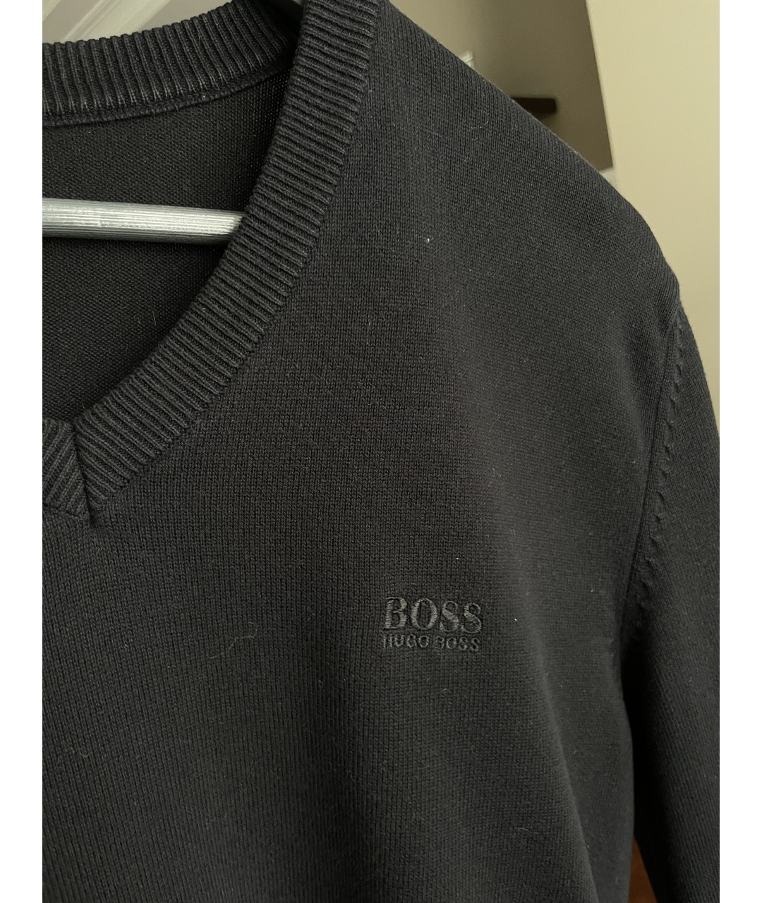 HUGO BOSS Черный хлопковый джемпер / свитер, фото 4