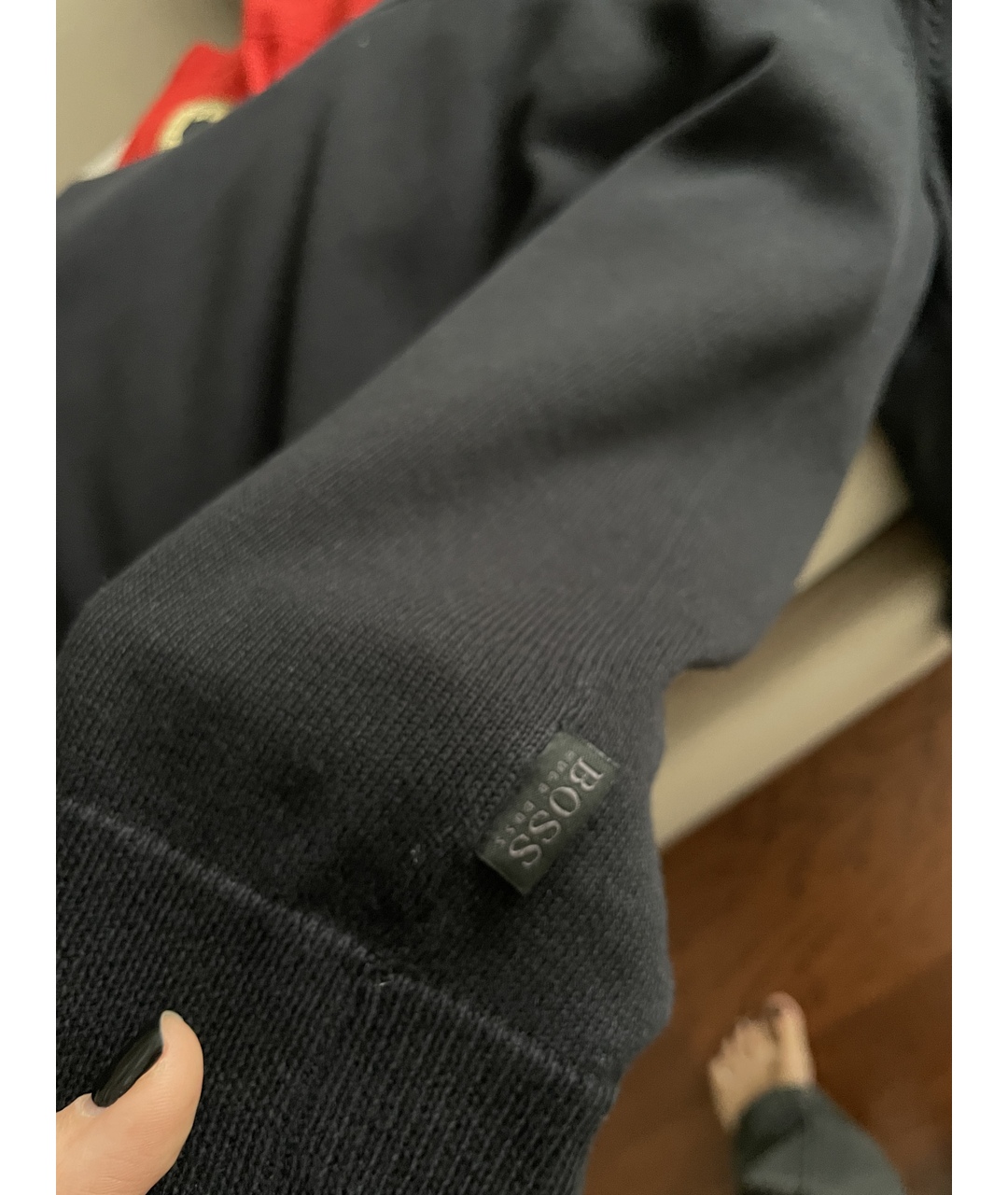 HUGO BOSS Черный хлопковый джемпер / свитер, фото 3