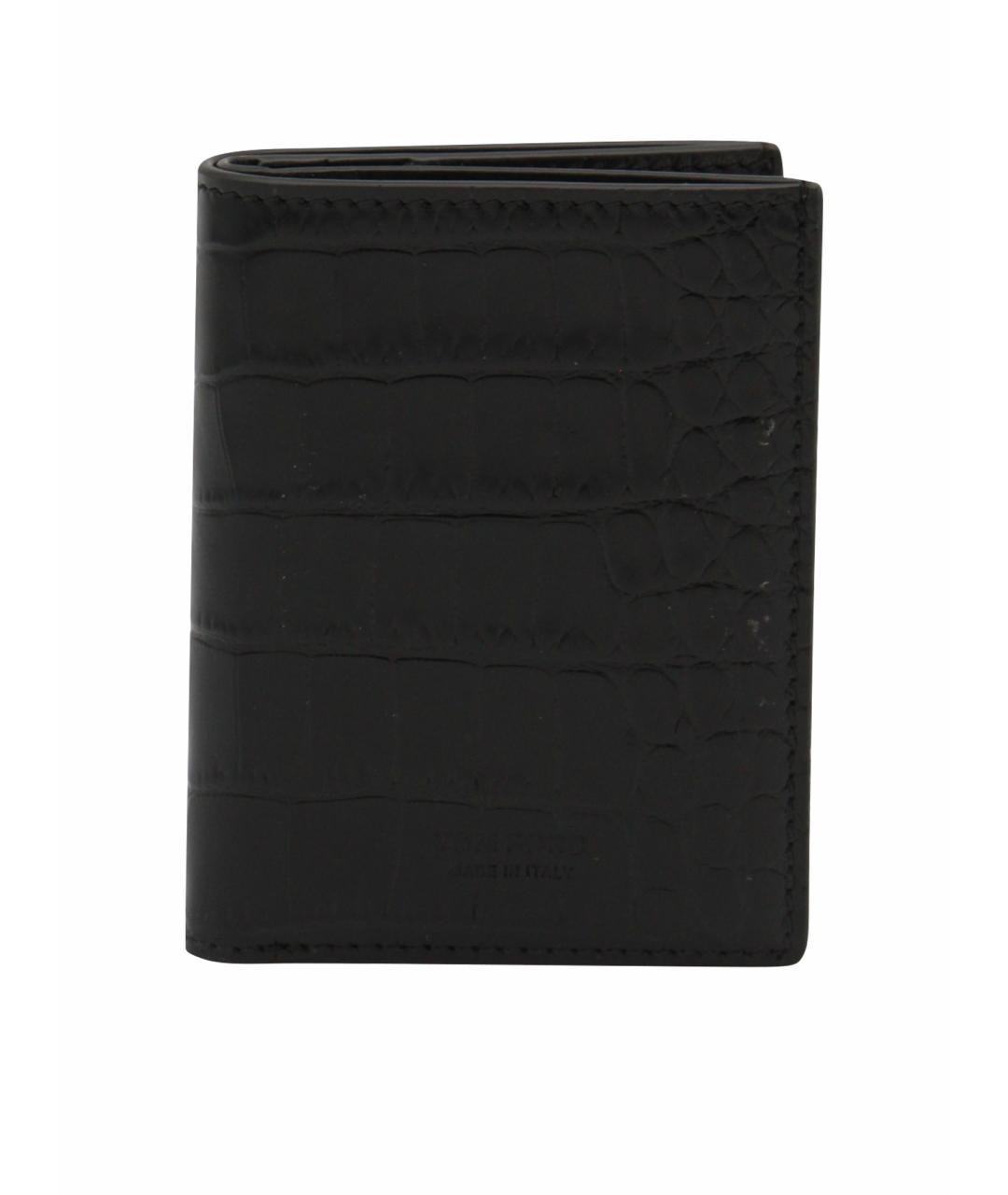 TOM FORD Черный кожаный кошелек, фото 1