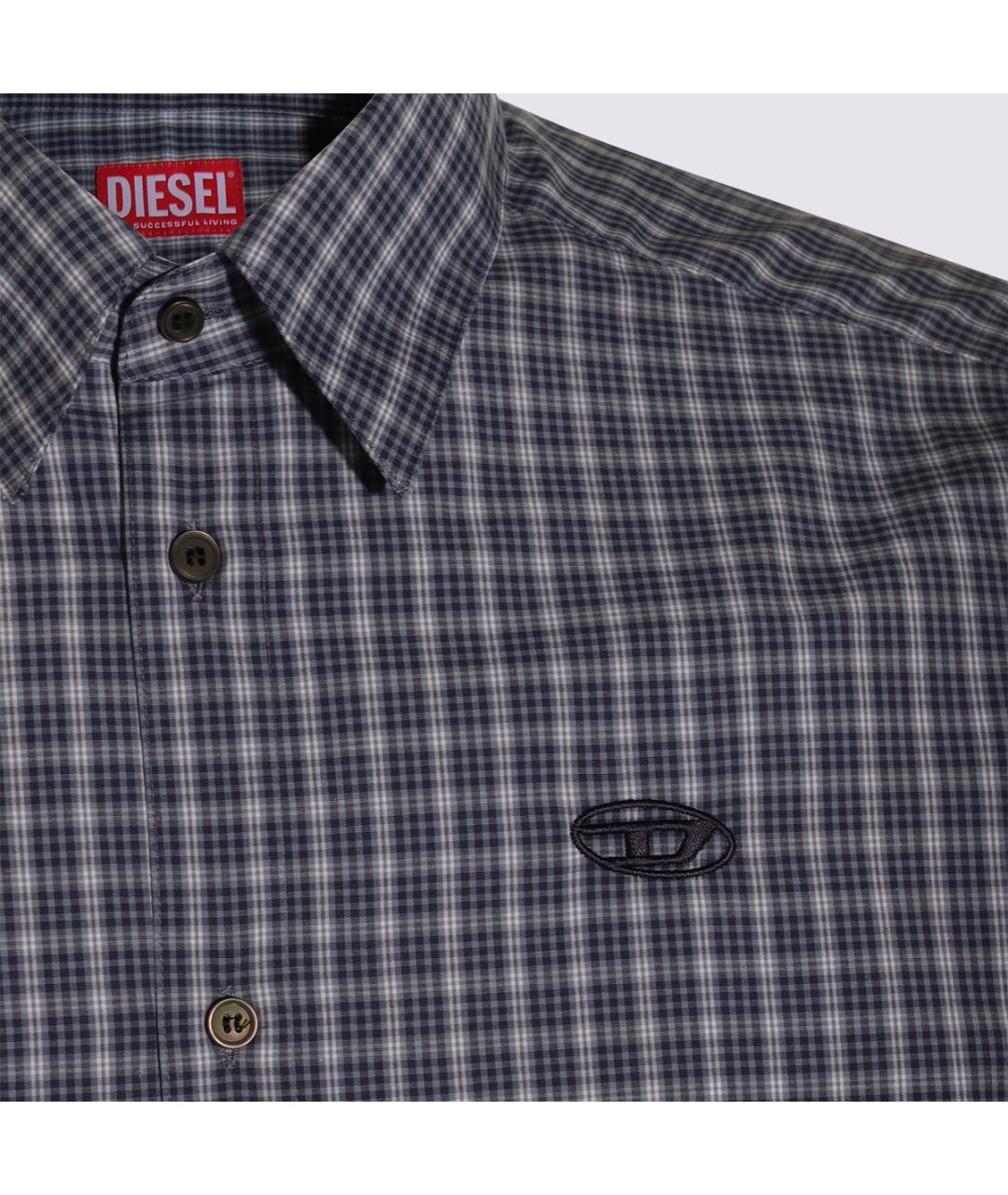 DIESEL Синяя хлопковая кэжуал рубашка, фото 3