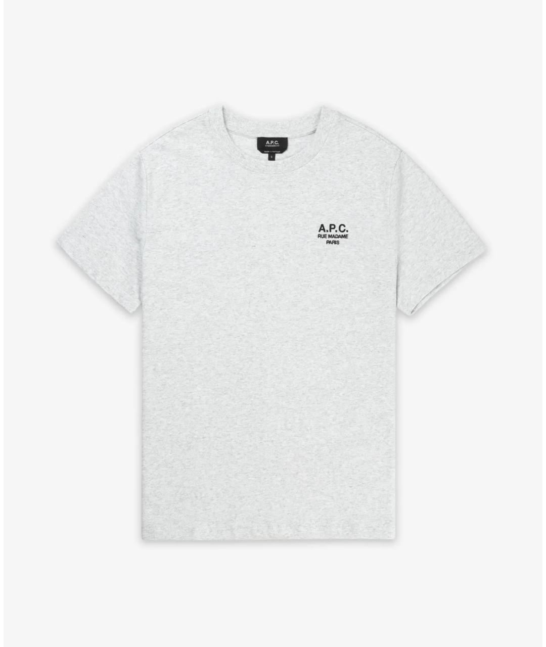 A.P.C. Серая хлопковая футболка, фото 4