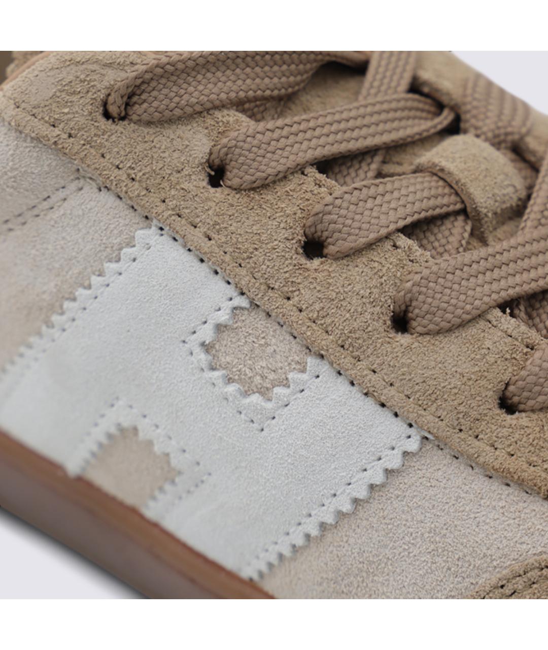 HOGAN Бежевые кожаные кроссовки, фото 4