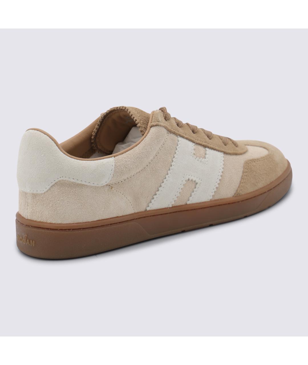 HOGAN Бежевые кожаные кроссовки, фото 3