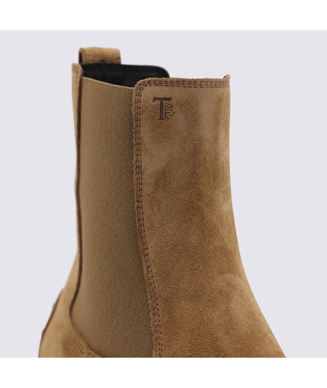 TOD'S Бежевые замшевые ботинки, фото 4