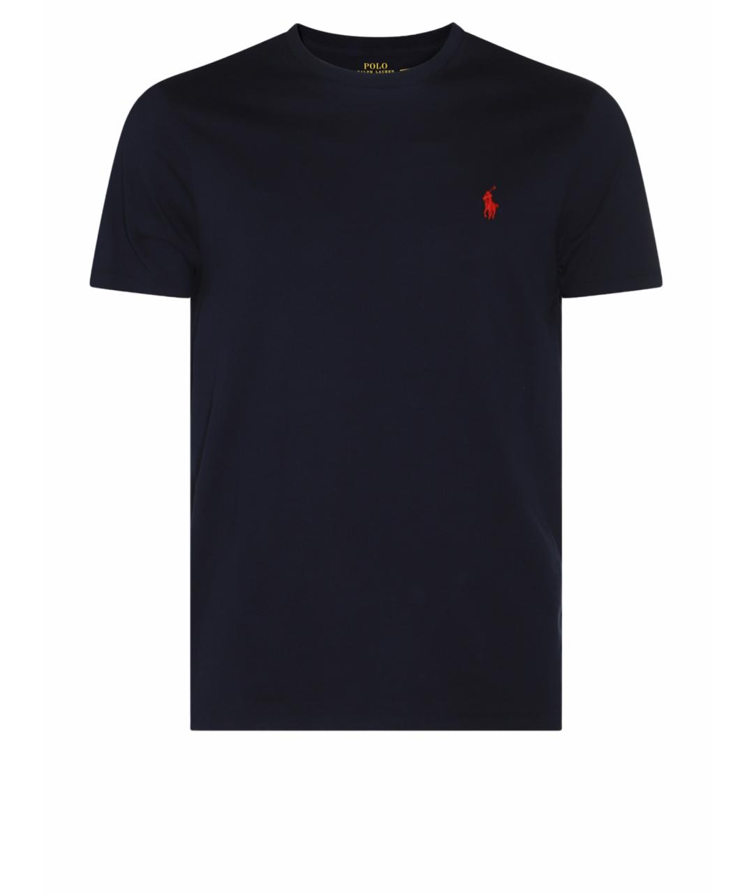 POLO RALPH LAUREN Темно-синяя хлопковая футболка, фото 1
